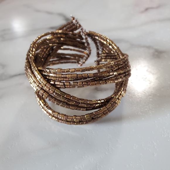 Shooting Stars Copper Seed Bead Cuff Bracelet 💥3 for $24💥 - Picture 11 of 16